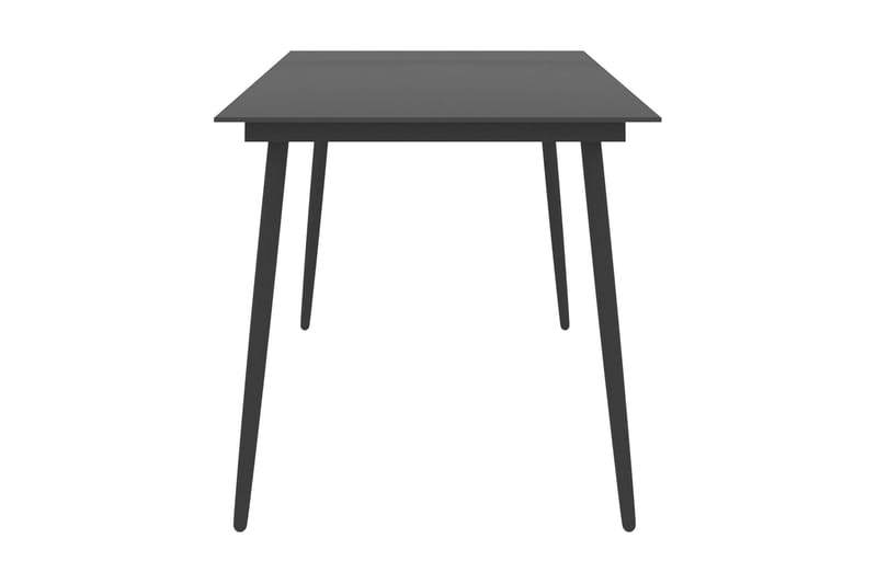 Trädgårdsbord svart 190x90x74 cm stål och glas - Svart - Utemöbler - Trädgårdsbord & Utebord - Matbord ute