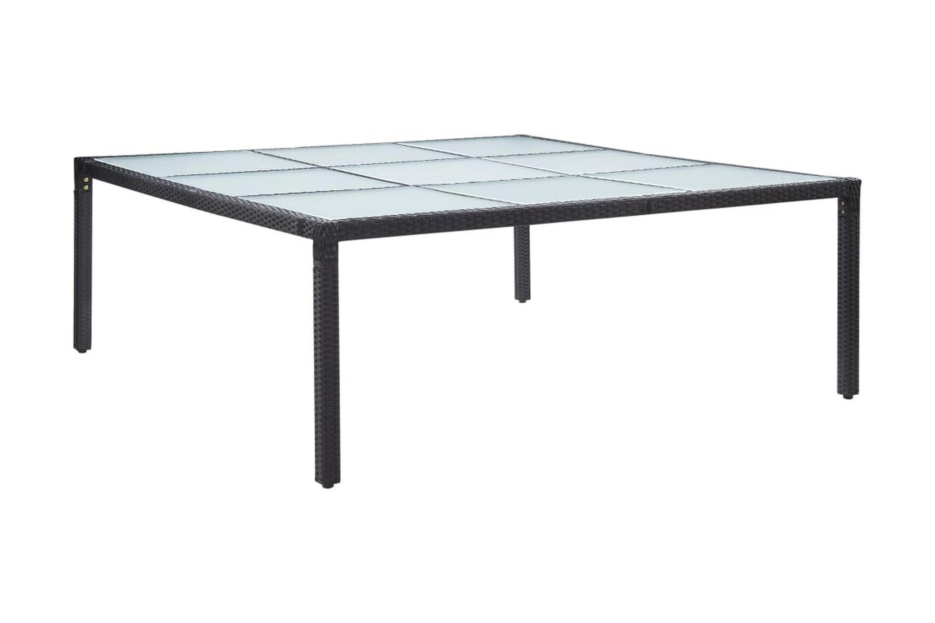 Trädgårdsbord svart 200x200x74 cm konstrotting – Svart