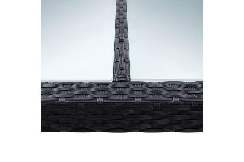 Trädgårdsbord svart 200x200x74 cm konstrotting - Svart - Matbord ute