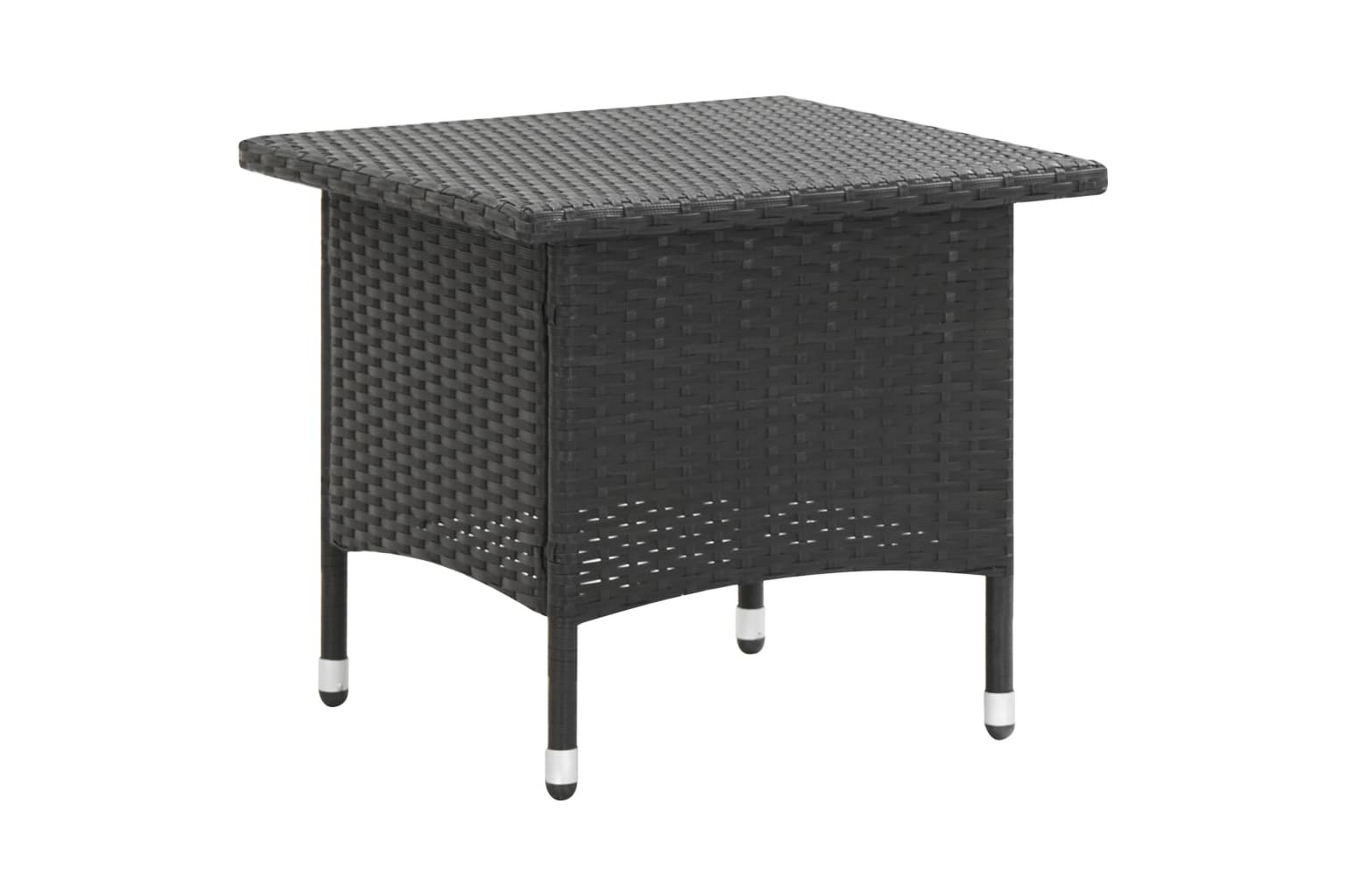 Trädgårdsbord svart 50x50x47 cm konstrotting – Svart