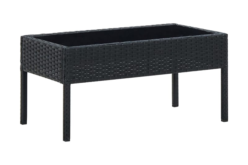 Trädgårdsbord svart 75x40x37 cm konstrotting - Svart - Matbord ute