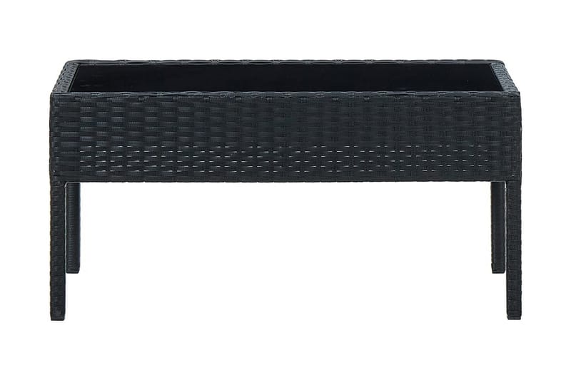 Trädgårdsbord svart 75x40x37 cm konstrotting - Svart - Utemöbler - Trädgårdsbord & Utebord - Matbord ute