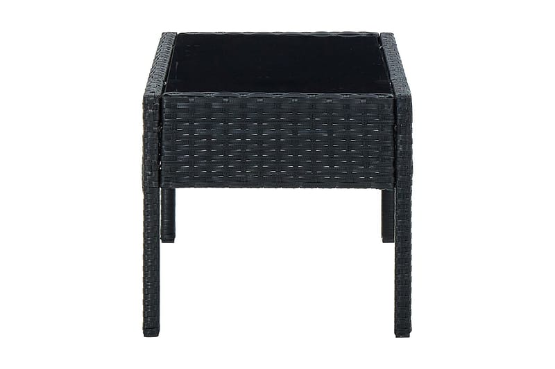 Trädgårdsbord svart 75x40x37 cm konstrotting - Svart - Utemöbler - Trädgårdsbord & Utebord - Matbord ute