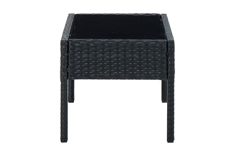 Trädgårdsbord svart 75x40x37 cm konstrotting - Svart - Matbord ute