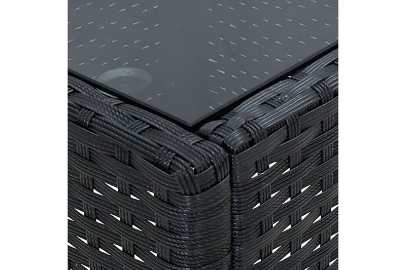 Trädgårdsbord svart 75x40x37 cm konstrotting - Svart - Utemöbler - Trädgårdsbord & Utebord - Matbord ute