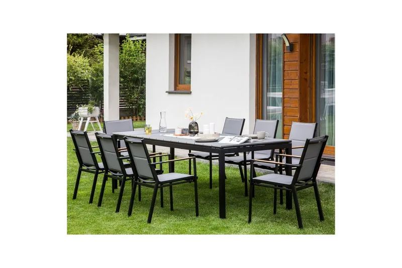 Trädgårdsbord Tofane Grå/svart - Grå/svart - Utemöbler - Trädgårdsbord & Utebord - Matbord ute