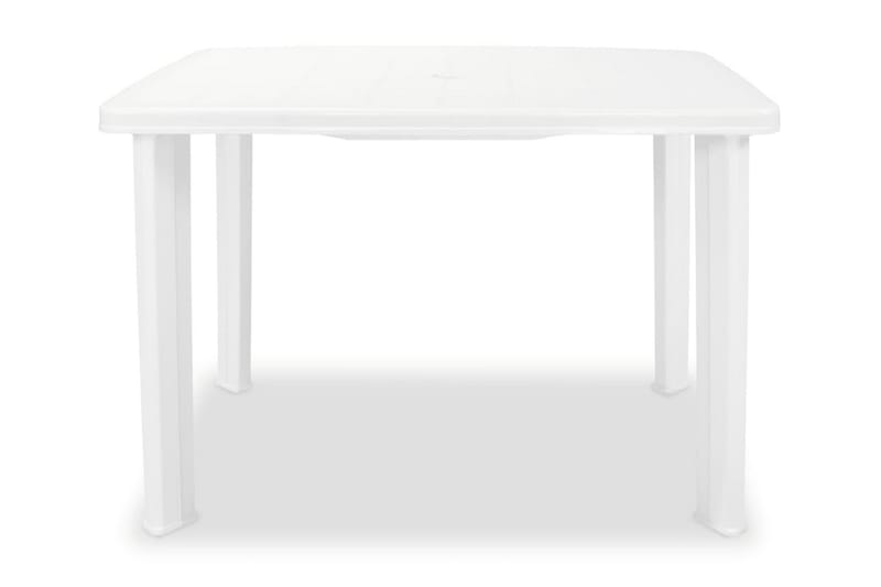 Trädgårdsbord vit 101x68x72 cm plast - Vit - Matbord ute
