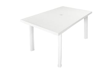 Trädgårdsbord vit 126x76x72 cm plast