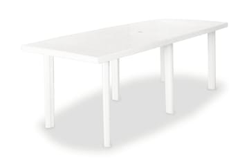 Trädgårdsbord vit 210x96x72 cm plast