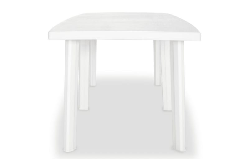 Trädgårdsbord vit 210x96x72 cm plast - Vit - Matbord ute