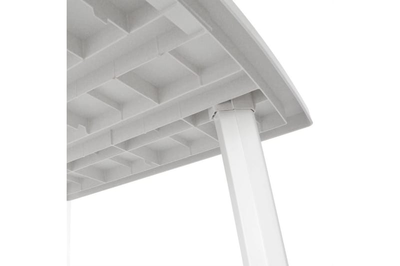 Trädgårdsbord vit 210x96x72 cm plast - Vit - Matbord ute