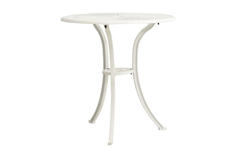 Trädgårdsbord vit 62x62x65 cm gjuten aluminium - Vit - Utemöbler - Trädgårdsbord & Utebord - Cafebord