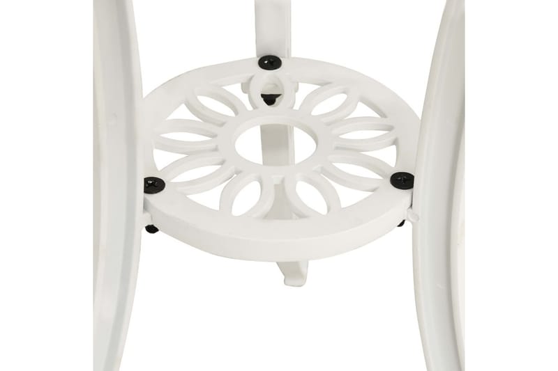 Trädgårdsbord vit 62x62x65 cm gjuten aluminium - Vit - Utemöbler - Trädgårdsbord & Utebord - Cafebord
