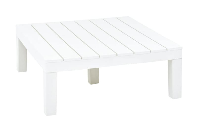 Trädgårdsbord vit 78x78x31 cm plast - Vit - Matbord ute