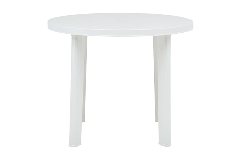 Trädgårdsbord vit 89 cm plast - Vit - Matbord ute
