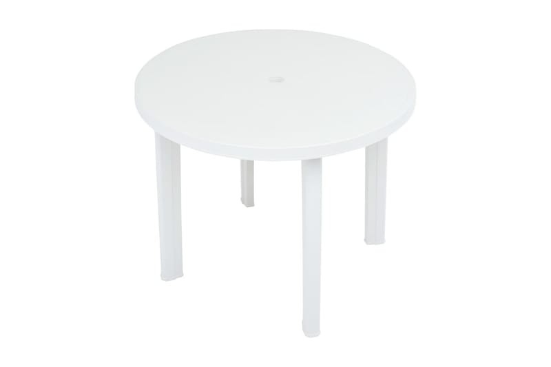 Trädgårdsbord vit 89 cm plast - Vit - Matbord ute