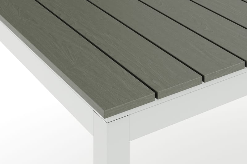 Tunis Matbord utomhus 205/305x90 cm rektangulärt förlängningsbart - Vit/Grå - Utemöbler - Trädgårdsbord & Utebord - Matbord ute
