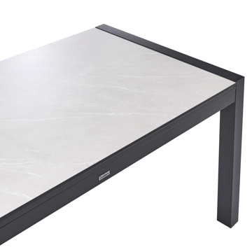 Utdragbart Matbord utomhus Binasco 160/220 cm - Beige/Svart - Utemöbler - Trädgårdsbord & Utebord - Matbord ute