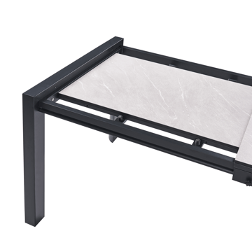 Utdragbart Matbord utomhus Binasco 160/220 cm - Beige/Svart - Utemöbler - Trädgårdsbord & Utebord - Matbord ute