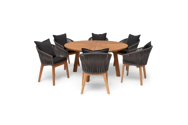 Utebord Hillerstorp Ringsjö Ø150 cm Brun - Utemöbler - Trädgårdsbord & Utebord - Matbord ute