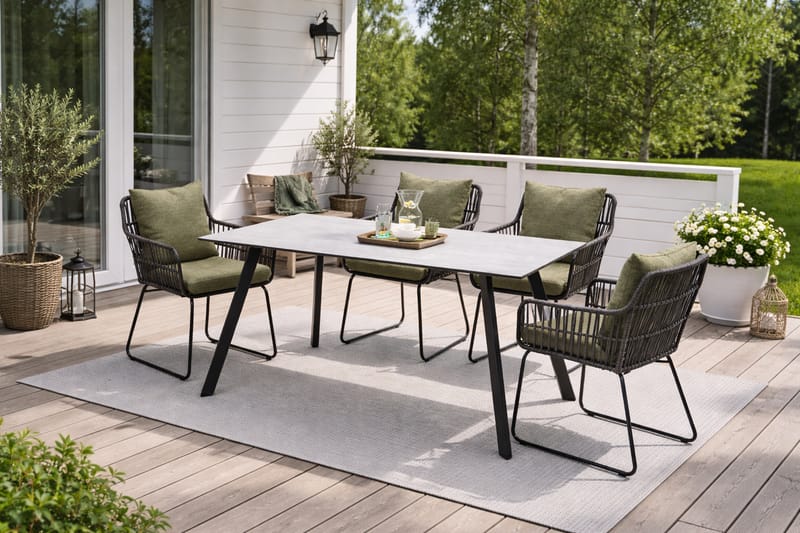 Utebord OPAL rektangulärt 160 cm - grå - Utemöbler - Trädgårdsbord & Utebord - Matbord ute