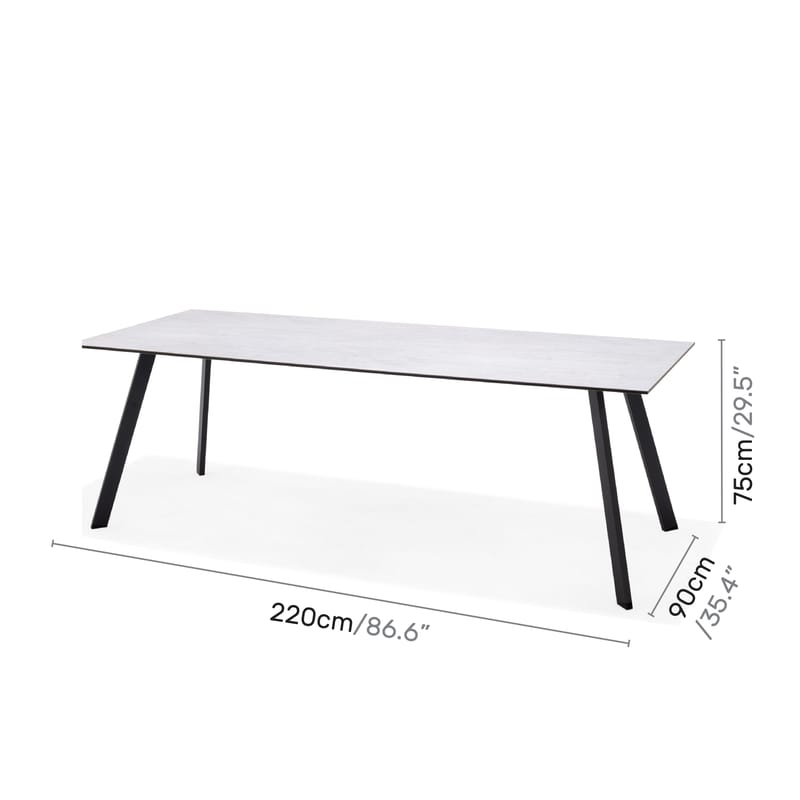 Utebord OPAL rektangulärt 220 cm - grå - Utemöbler - Trädgårdsbord & Utebord - Matbord ute