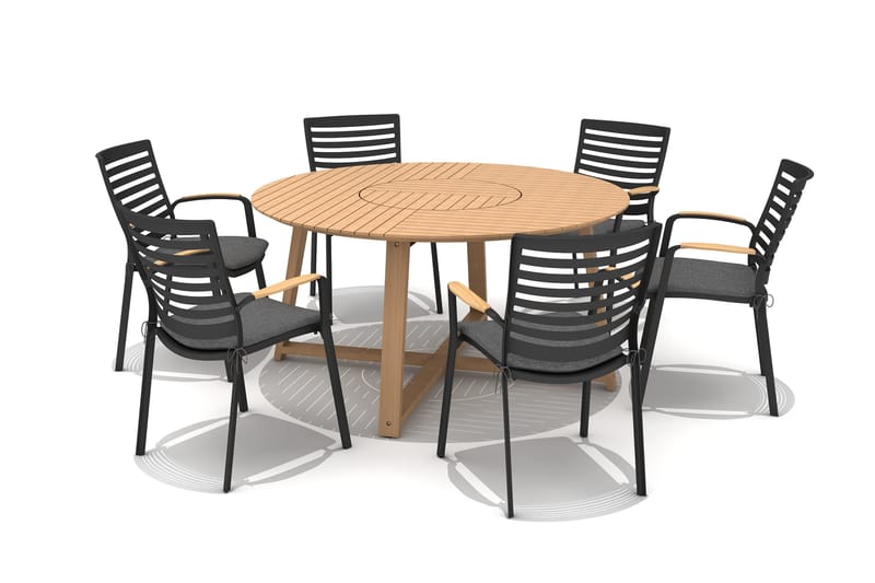 Utomhusbord Agate rund Ø 150 cm - trä - Utemöbler - Trädgårdsbord & Utebord - Matbord ute