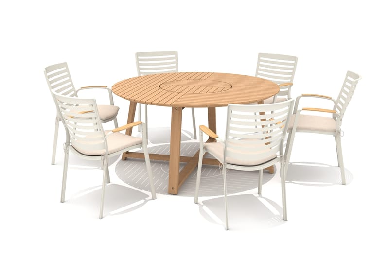 Utomhusbord Agate rund Ø 150 cm - trä - Utemöbler - Trädgårdsbord & Utebord - Matbord ute