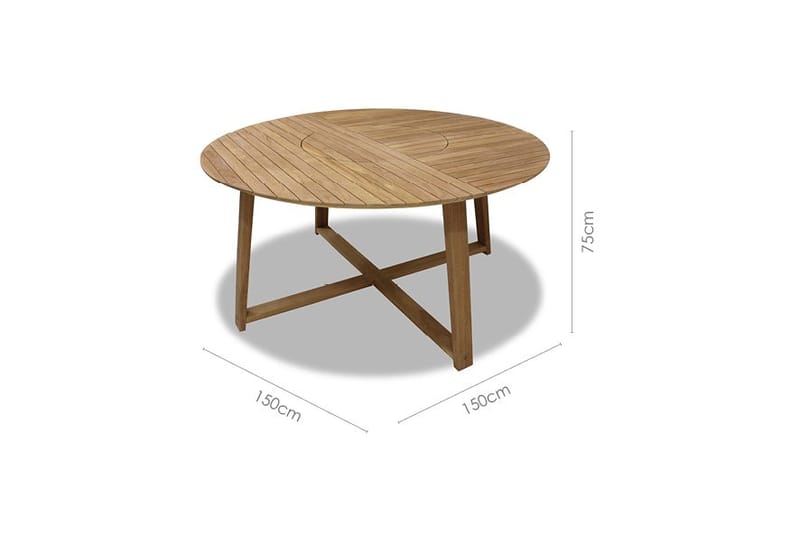 Utomhusbord Agate rund Ø 150 cm - trä - Utemöbler - Trädgårdsbord & Utebord - Matbord ute