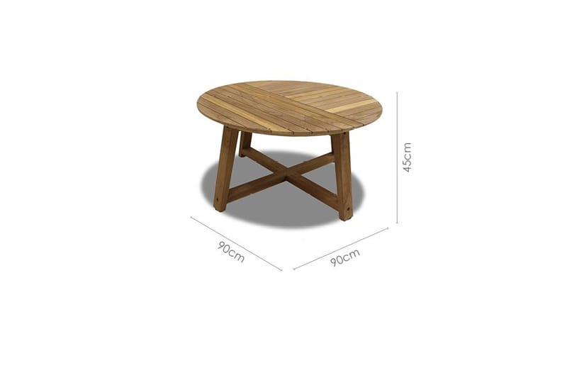 Utomhusbord Agate runt soffbord Ø 90 cm - trä - Utemöbler - Trädgårdsbord & Utebord - Soffbord utomhus & loungebord