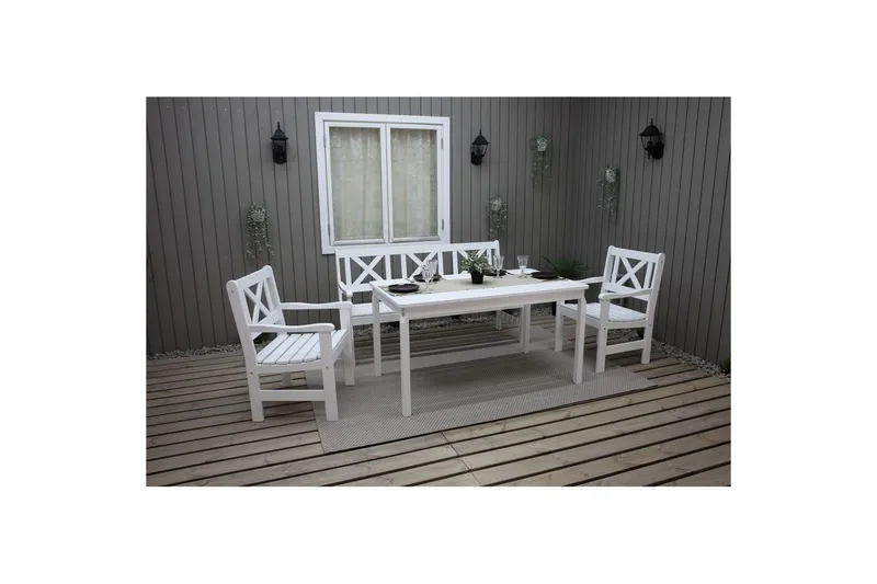 Utomhusbord Europe 150 cm - Vit - Utemöbler - Trädgårdsbord & Utebord - Matbord ute