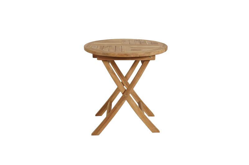Utomhusbord Milano fällbart bord Ø70 cm - naturfärgad teak - Utemöbler - Trädgårdsbord & Utebord - Cafebord