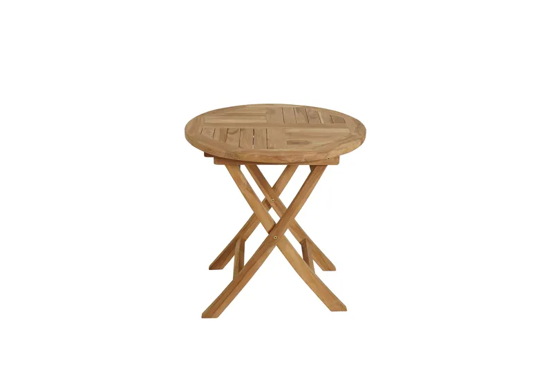 Utomhusbord Milano fällbart bord Ø70 cm - naturfärgad teak - Utemöbler - Trädgårdsbord & Utebord - Cafebord