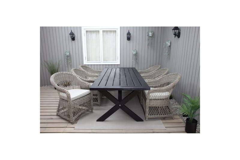 Utomhusbord Oxford 220 Svart - Svart - Utemöbler - Trädgårdsbord & Utebord - Matbord ute