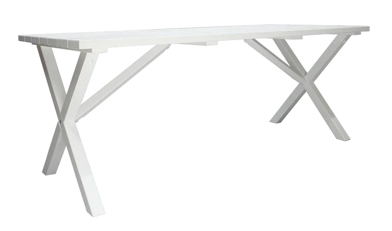 Utomhusbord Scottsdale rektangulär Vit 190 cm - Vit - Utemöbler - Trädgårdsbord & Utebord - Matbord ute