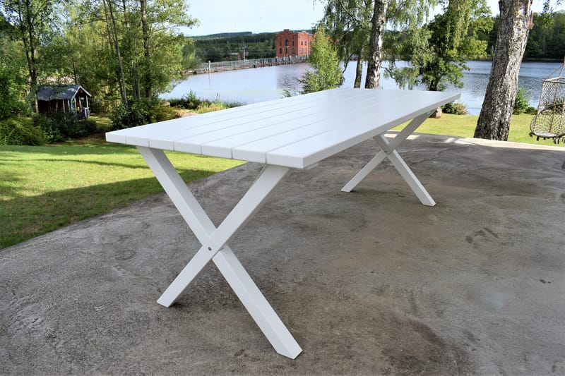 Utomhusbord Scottsdale rektangulär Vit 190 cm - Vit - Utemöbler - Trädgårdsbord & Utebord - Matbord ute