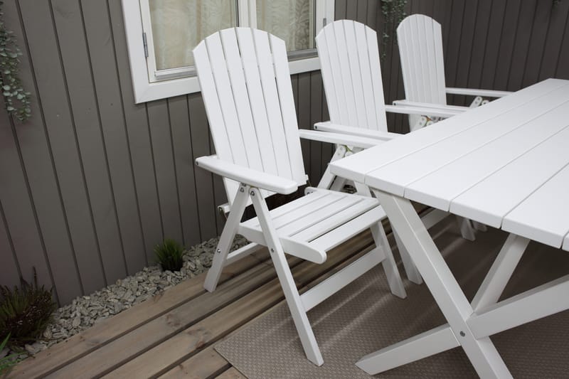 Utomhusbord Scottsdale rektangulär Vit 190 cm - Vit - Utemöbler - Trädgårdsbord & Utebord - Matbord ute