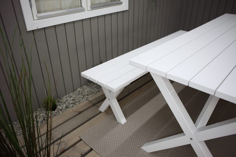 Utomhusbord Scottsdale rektangulär Vit 190 cm - Vit - Utemöbler - Trädgårdsbord & Utebord - Matbord ute