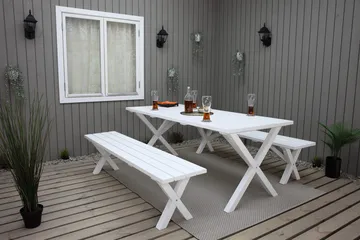 Utomhusbord Scottsdale rektangulär Vit 190 cm - Vit - Utemöbler - Trädgårdsbord & Utebord - Matbord ute