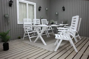 Utomhusbord Scottsdale rektangulär Vit 190 cm - Vit - Utemöbler - Trädgårdsbord & Utebord - Matbord ute