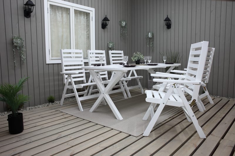 Utomhusbord Scottsdale rektangulär Vit 190 cm - Vit - Utemöbler - Trädgårdsbord & Utebord - Matbord ute