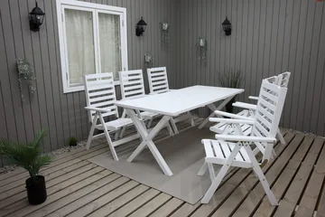 Utomhusbord Scottsdale rektangulär Vit 190 cm - Vit - Utemöbler - Trädgårdsbord & Utebord - Matbord ute