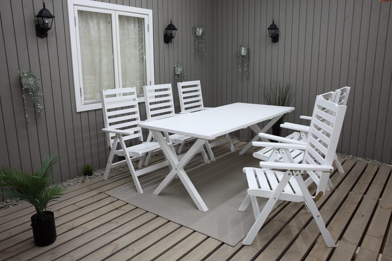 Utomhusbord Scottsdale rektangulär Vit 190 cm - Vit - Utemöbler - Trädgårdsbord & Utebord - Matbord ute