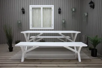 Utomhusbord Scottsdale rektangulär Vit 190 cm - Vit - Utemöbler - Trädgårdsbord & Utebord - Matbord ute