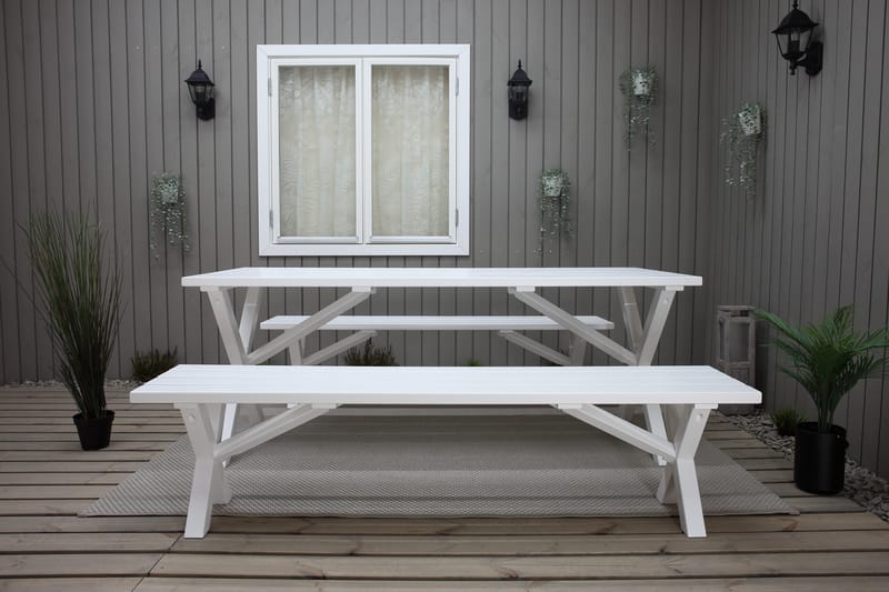 Utomhusbord Scottsdale rektangulär Vit 190 cm - Vit - Utemöbler - Trädgårdsbord & Utebord - Matbord ute