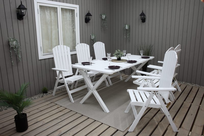 Utomhusbord Scottsdale rektangulär Vit 190 cm - Vit - Utemöbler - Trädgårdsbord & Utebord - Matbord ute
