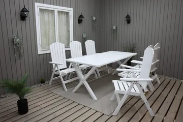 Utomhusbord Scottsdale rektangulär Vit 190 cm - Vit - Utemöbler - Trädgårdsbord & Utebord - Matbord ute