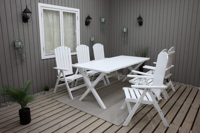 Utomhusbord Scottsdale rektangulär Vit 190 cm - Vit - Utemöbler - Trädgårdsbord & Utebord - Matbord ute