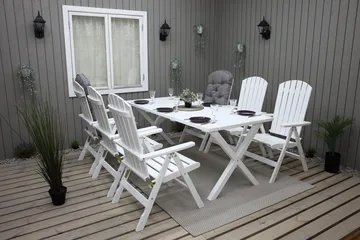 Utomhusbord Scottsdale rektangulär Vit 190 cm - Vit - Utemöbler - Trädgårdsbord & Utebord - Matbord ute