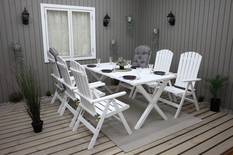 Utomhusbord Scottsdale rektangulär Vit 190 cm - Vit - Utemöbler - Trädgårdsbord & Utebord - Matbord ute